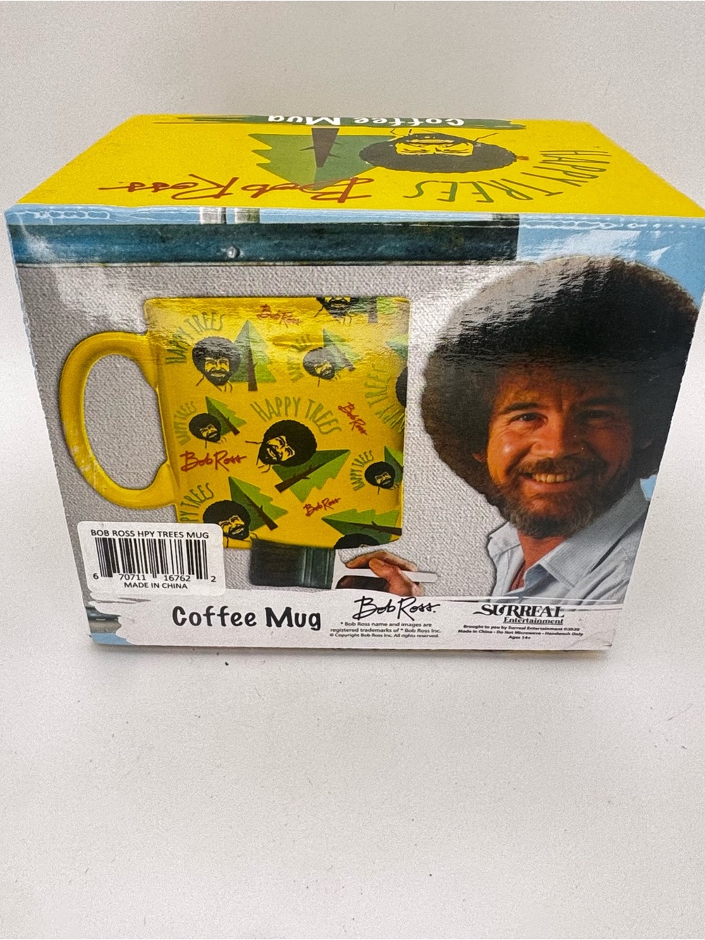 Bob Ross Yellow 'Happy Trees' Coffee Mug - Picture 3 of 5